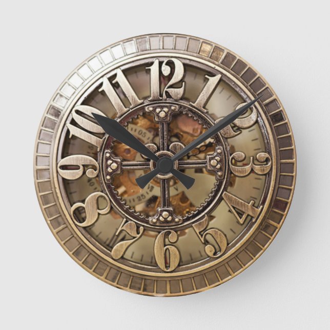 Reloj Redondo Mediano Estilo de punk al vapor (Anverso)