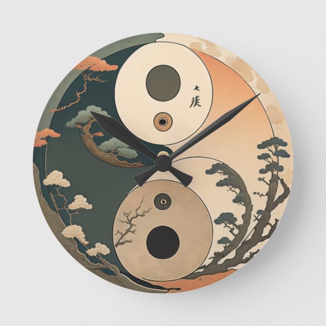 Reloj Redondo Mediano Estilo japonés (Anverso)