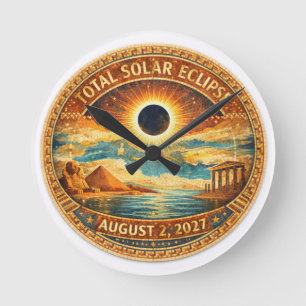 Reloj Redondo Mediano Estilo Mosaico 2027 Eclipse