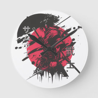 Reloj Redondo Mediano Estilo Samuri