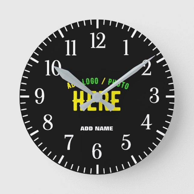 RELOJ REDONDO MEDIANO ESTILOSO MODERNO PERSONALIZABLE NEGRO VERIFICADO D (Anverso)