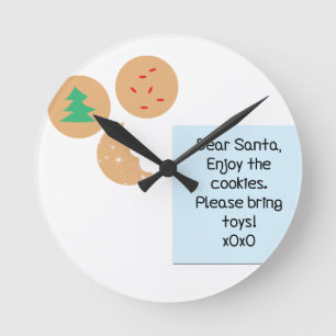 Reloj Redondo Mediano Estimado Papá Noel - Por Favor Traiga Juguetes
