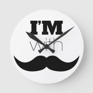 Reloj Redondo Mediano Estoy con Mustache