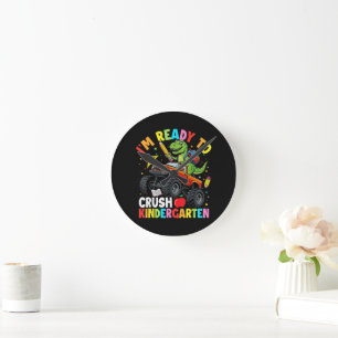 Reloj Redondo Mediano Estoy listo para aplastar el primer día de jardín