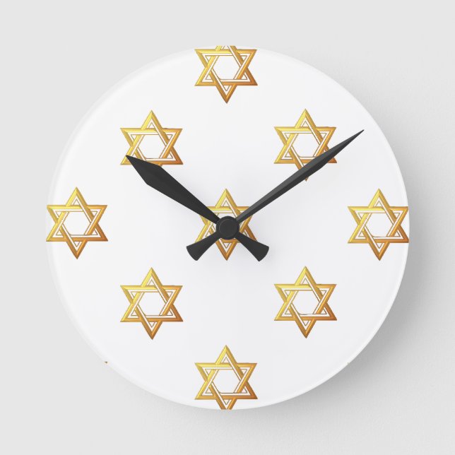 Reloj Redondo Mediano Estrella de David (Anverso)