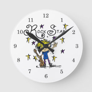 Reloj Redondo Mediano Estrella de rock de Blond Boy
