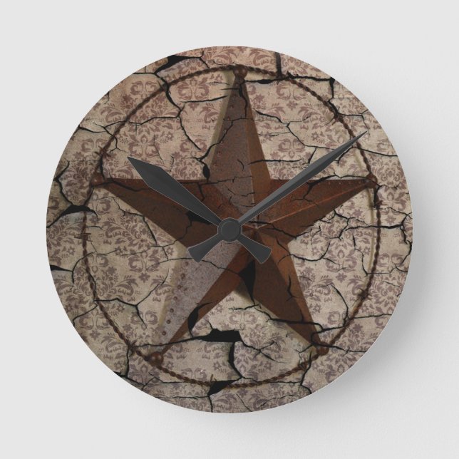 Reloj Redondo Mediano Estrella de Texas, primitiva del país occidental r (Anverso)