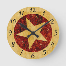 Reloj Redondo Mediano Estrella dorada