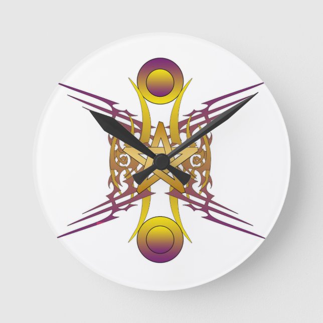 Reloj Redondo Mediano Estrella dorada (Anverso)