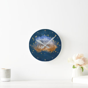Reloj Redondo Mediano Estrella pequeña Twinkle Polvo de oro de cobre a