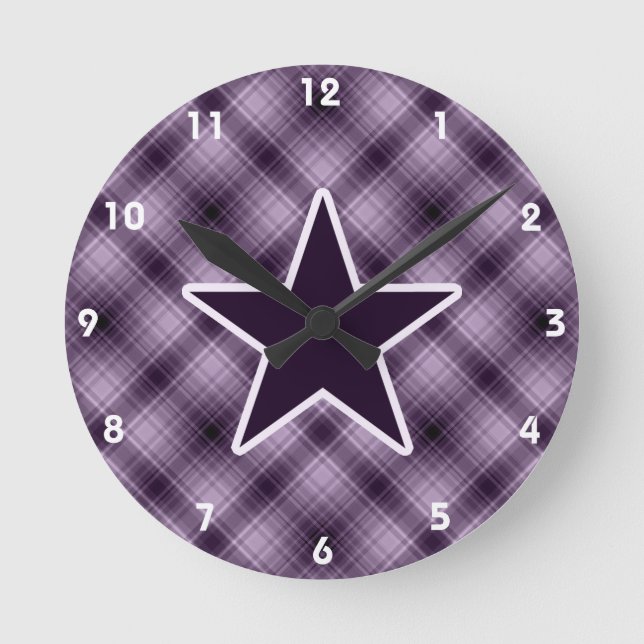 Reloj Redondo Mediano Estrella violeta (Anverso)
