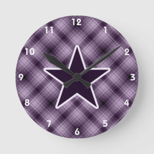 Reloj Redondo Mediano Estrella violeta