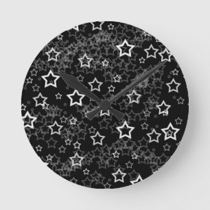 Reloj Redondo Mediano Estrellas blancas
