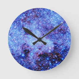 Reloj Redondo Mediano Estrellas de espuma azul