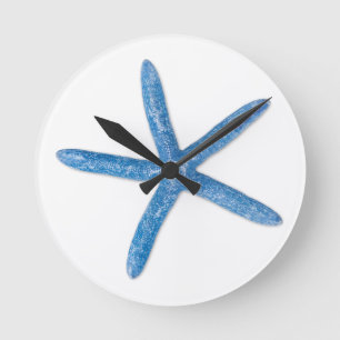 Reloj Redondo Mediano Estrellas de mar azules