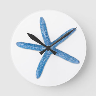 Reloj Redondo Mediano Estrellas de mar azules