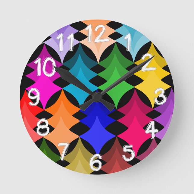 Reloj Redondo Mediano Estrellas modernas de mediados del siglo  (Anverso)