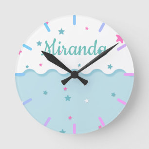 Reloj Redondo Mediano Estrellas sobre el Mar