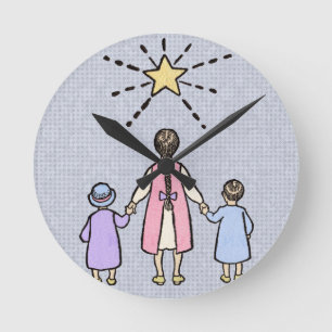 Reloj Redondo Mediano Estrellita que brillás antigua rima infantil