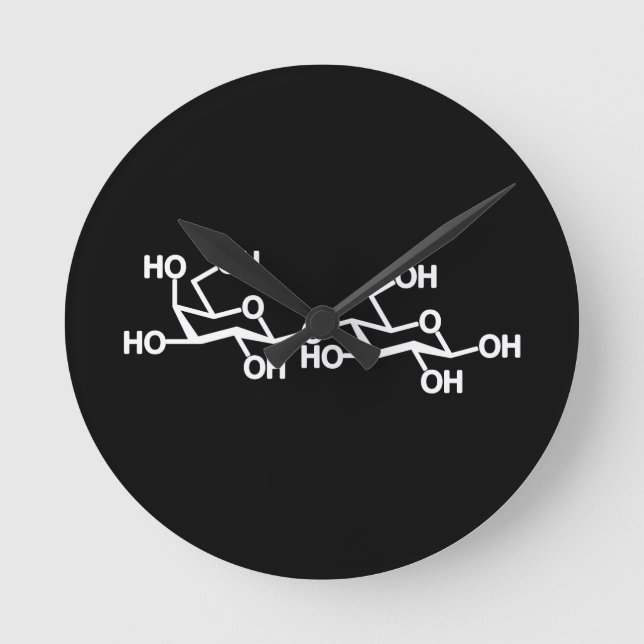 Reloj Redondo Mediano Estructura de la leche de lactosa (Anverso)