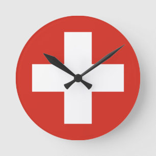 Reloj Redondo Mediano Estuche de teléfono de bandera de Suiza