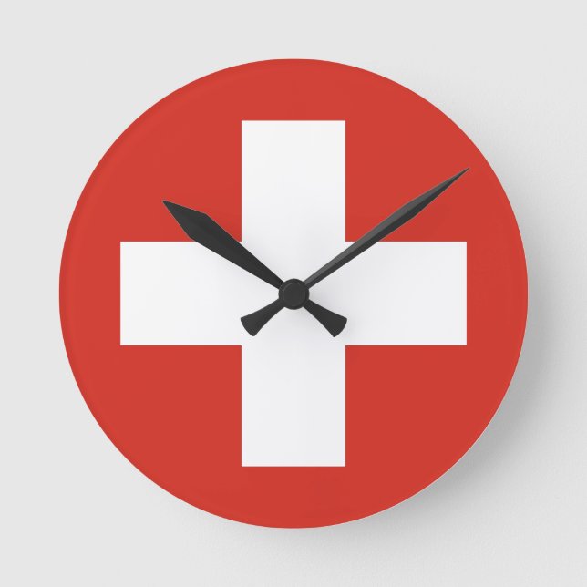 Reloj Redondo Mediano Estuche de teléfono de bandera de Suiza (Anverso)