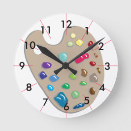 Reloj Redondo Mediano Estudio CricketDiane de la pintura de la paleta de