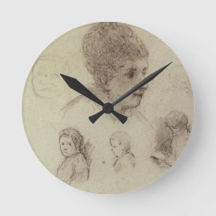 Reloj Redondo Mediano Estudio de cabezas, 1884 de Paul Gauguin el  
