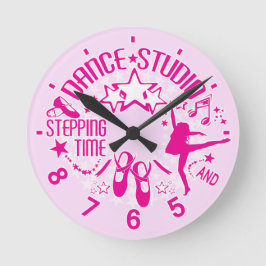 Reloj Redondo Mediano Estudio de danza rosa