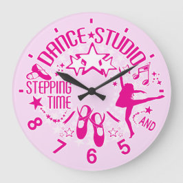 Reloj Redondo Mediano Estudio de danza rosa