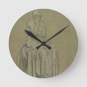 Reloj Redondo Mediano Estudio para la soledad, c.1890 (tiza en el papel)