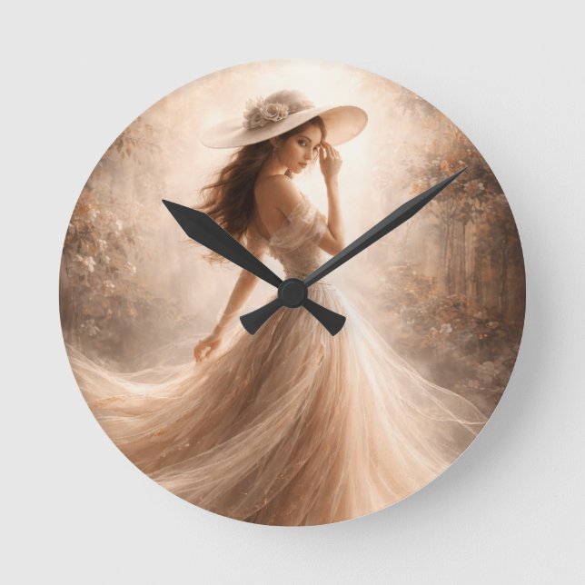 Reloj Redondo Mediano Ethereal Slavic Water Nymph | Wall Clock | Boho (Anverso)
