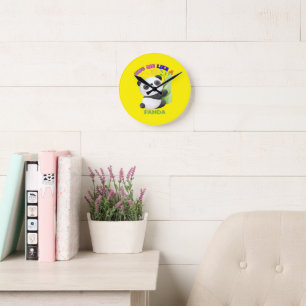 Reloj Redondo Mediano 🕒 Etiquetas de tiempo de panda – Tic Tac con tern
