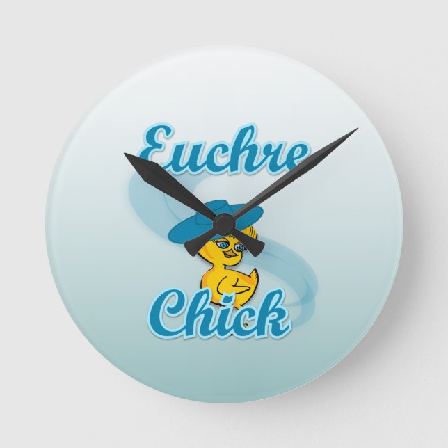 Reloj Redondo Mediano Euchre Chick #3 (Anverso)