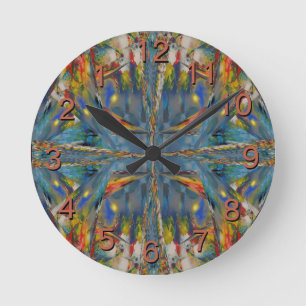 Reloj Redondo Mediano Evening Lights in Sky Blue   Backward Clock
