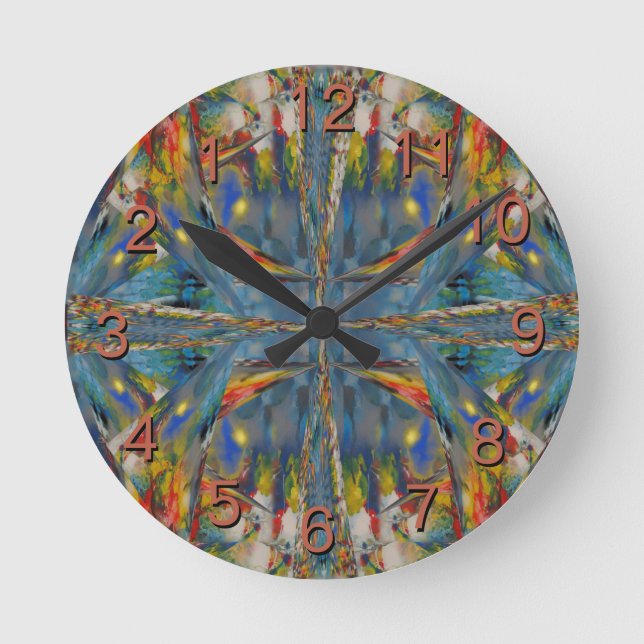 Reloj Redondo Mediano Evening Lights in Sky Blue   Backward Clock (Anverso)