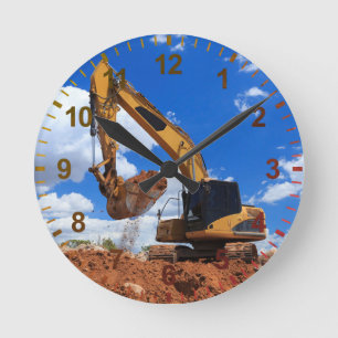 Reloj Redondo Mediano Excavadora de excavación