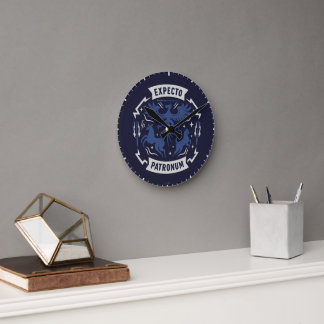 Reloj Redondo Mediano Expecto Patronum Silueta Gráfica Vintage