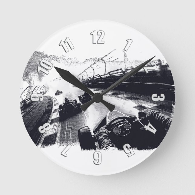 Reloj Redondo Mediano Expedientes de autocar que recorren la pista (Anverso)