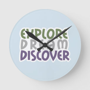Reloj Redondo Mediano Explore Dream Discover