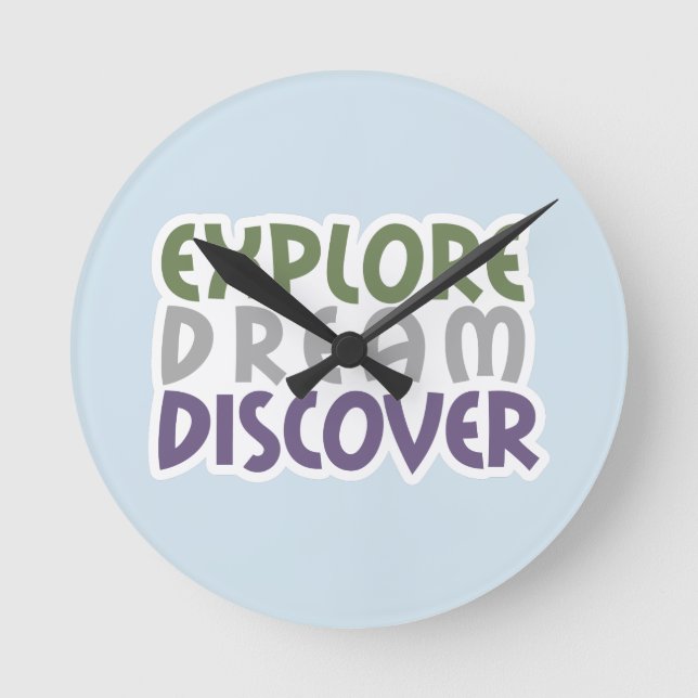 Reloj Redondo Mediano Explore Dream Discover (Anverso)