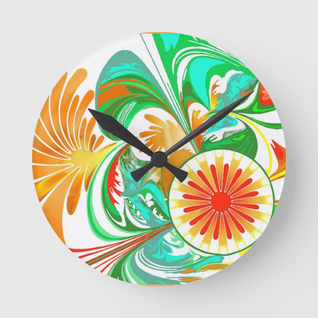 Reloj Redondo Mediano Explosión de cítricos (Anverso)