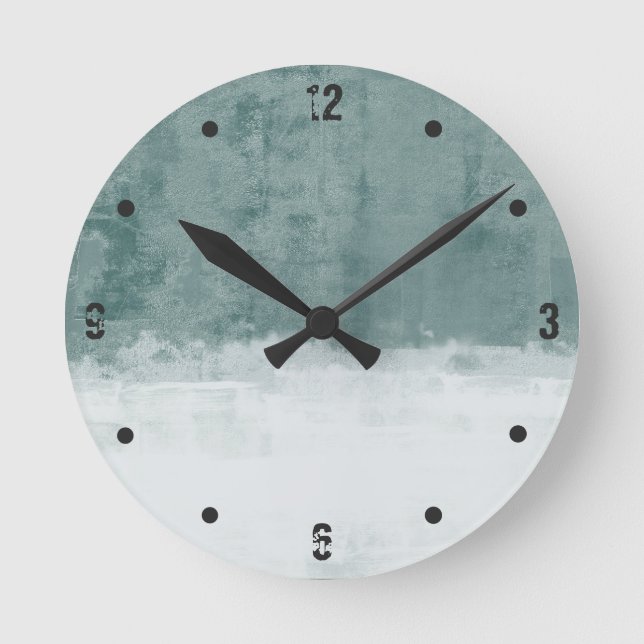 Reloj Redondo Mediano Extracto de blanco verde (Anverso)