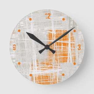 Reloj Redondo Mediano Extracto de naranja gris blanco