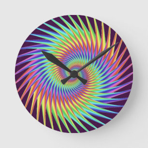 Reloj Redondo Mediano Extracto mareado del arco iris de la ilusión