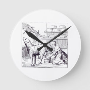 Reloj Redondo Mediano Fabricación de quesos en Suiza, después de un