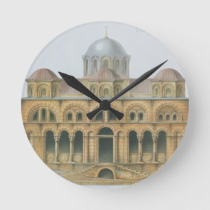 Reloj Redondo Mediano Fachada de Mefa Dzamissi, la iglesia de St.