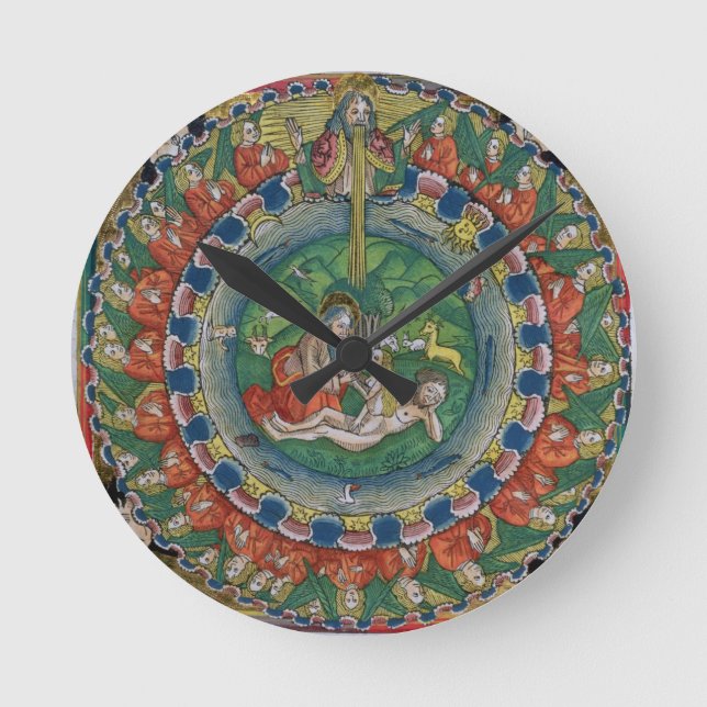 Reloj Redondo Mediano Facsimile copy of Genesis 2:22 God created Eve, fr (Anverso)