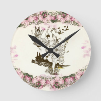 Reloj Redondo Mediano Fairies Dancing Vintage Flowers