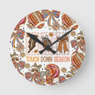 Reloj Redondo Mediano Fall Vintage Football Day